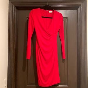 EUC - red Cavin Klein long sleeved dress